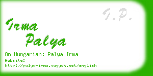 irma palya business card